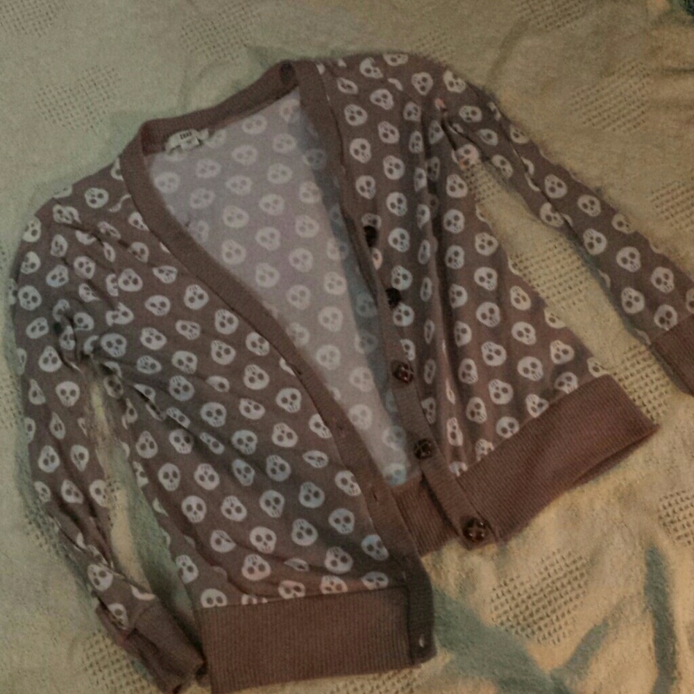Tan Skull Cardigan